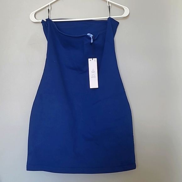 ZARA Strapless Denim Mini Dress - Picture 5 of 7